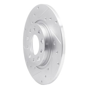 Chrysler 200 Brake Rotor (1) - Rear Left - R1 Concepts - Drilled & Slotted - Silver - `14-`22
